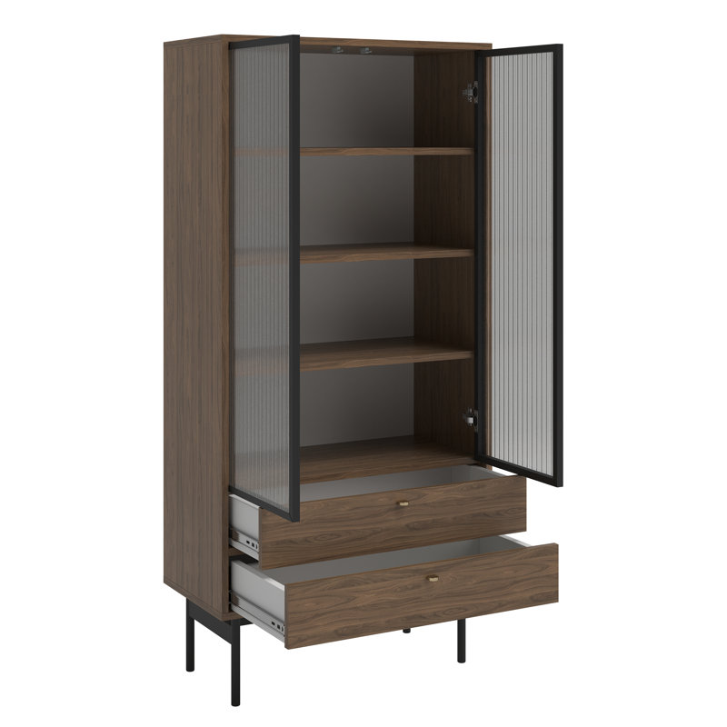 Alyssya Display Cabinet, Natural Walnut
