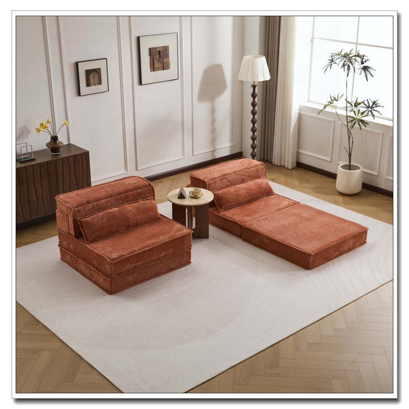 Fauteuil convertible sans assemblage requis, Orange