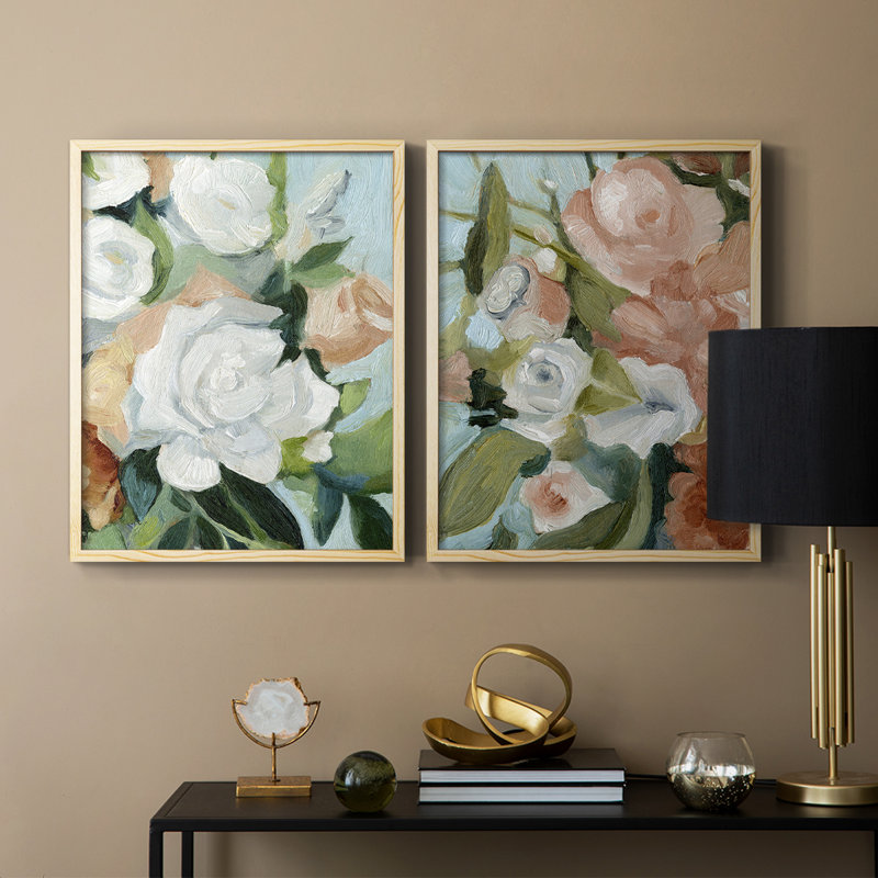 «Bouquet Scatter I», reproduction encadrée de qualité supérieure - prête à être accrochée - aucun clou requis - aucun clou requis