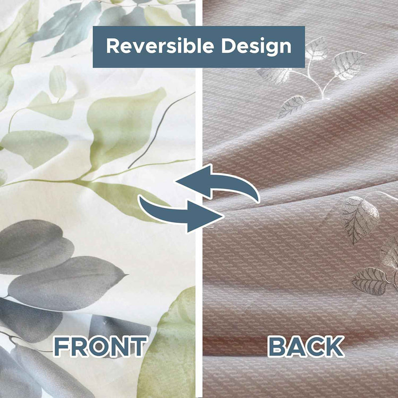 Microfiber Floral Duvet Cover with Pillow Shams Included