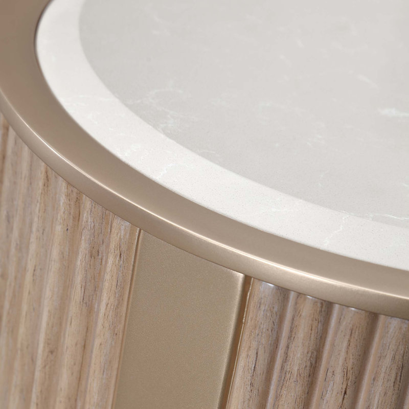 West Kensington Chairside Table - Sea Salt Caramel, Tan