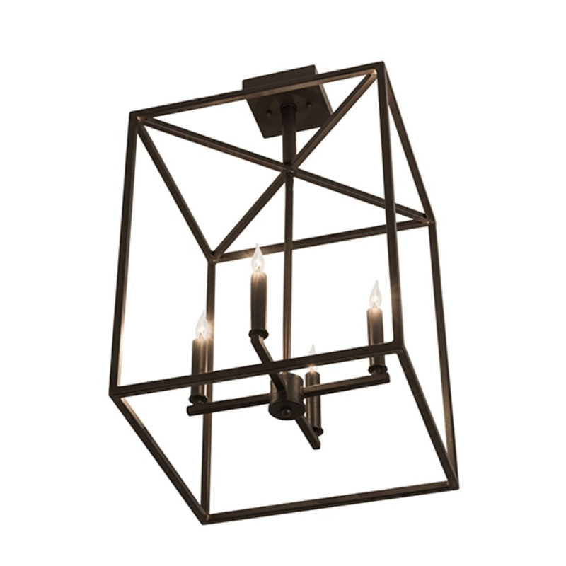 Lustre carré / rectangulaire à 4 lumières à intensité variable Aubri