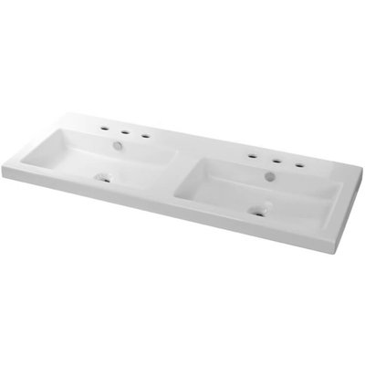 Brayden Studio® Hernandes 17.72'' Glossy White Vitreous China Rectangular Drop-in, Wall Mount Bathroom Sink with Overflow