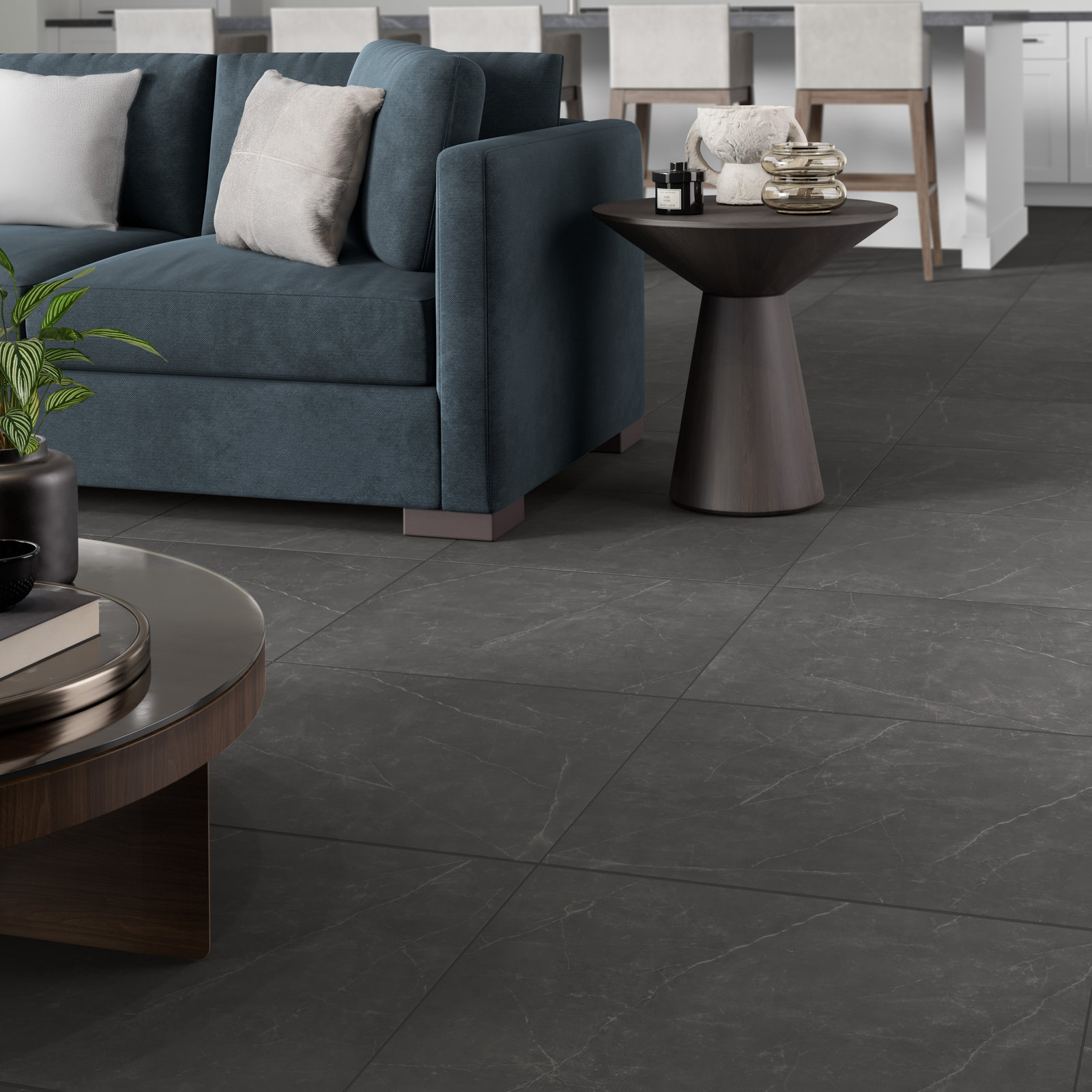 Sterlina II Asphalt 24 in. x 24 in. Matte Porcelain Floor and Wall Tile (15.5 sq. ft./Case), Asphalt 