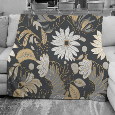 Elegant Floral Benelva Throw Blanket