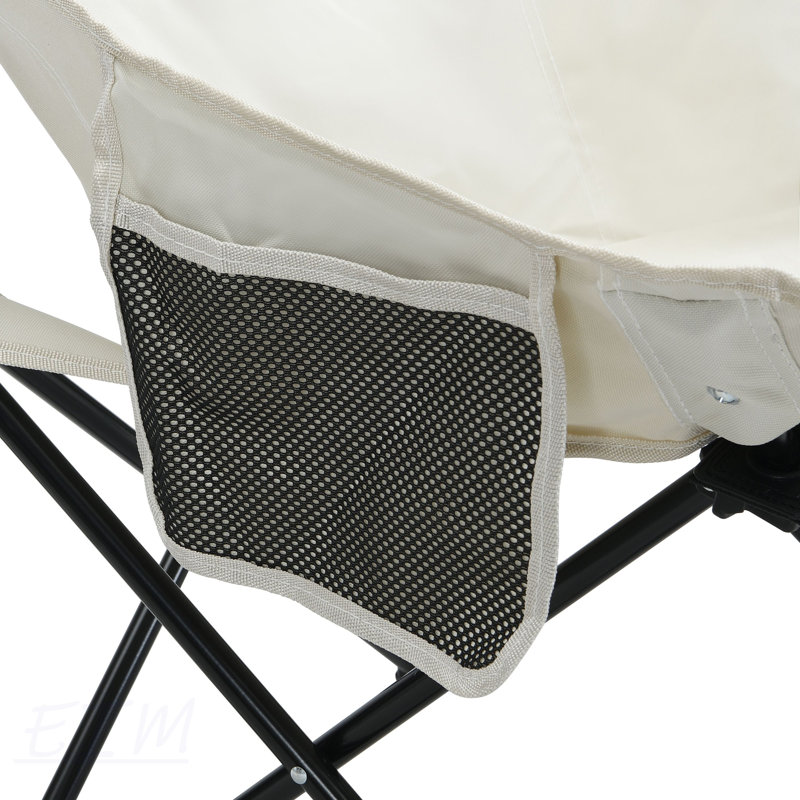 2 chaises de camping pliantes confortables pour l'extérieur avec poches latérales et sac de transport pour un transport facile