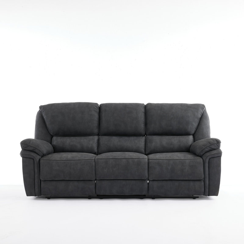 Fabric Reclining Sofa, 3 Seater, Dim Grey
