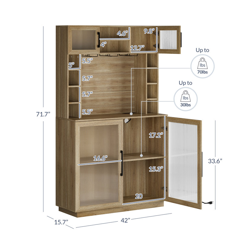 Pamplona 42'' Bar Cabinet, Brown