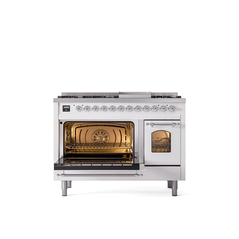 ILVE Nostalgie II 48 Dual Fuel Range , RAL Color/Chrome, Liquid Propane