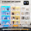 4-Tier Round Curio Display Cabinet with Glass Door, 3 Colour LED Lights & Motion Sensor-543264843