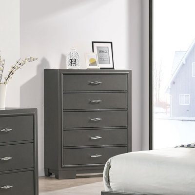Anjelyna 46.63" Height Wood 5-Drawer Chest by Hokku Designs