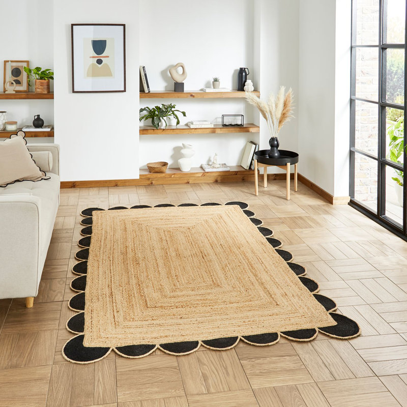 Savannah Jute area rug Hand Made Rectangle Black, Rectangle 200 x 290cm