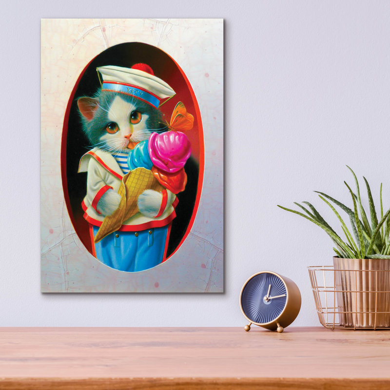 «The Ice Cream Cone» par Valery Vecu Quitard, art en verre acrylique, H 16 po x l 12 po x P 0,13 po