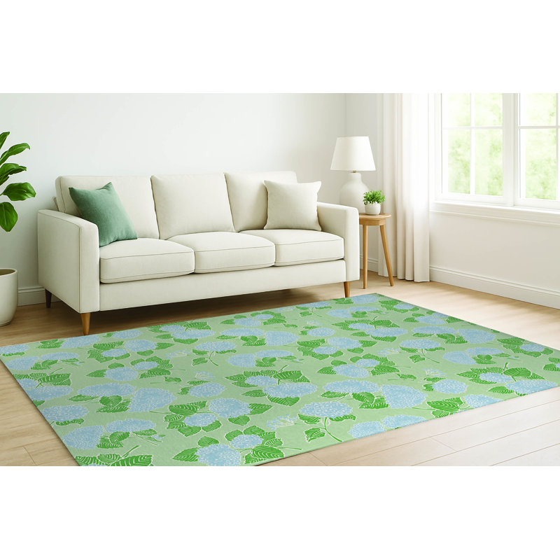 Tapis décoratif Hydrangea, Rectangulaire 8 pi x 10 pi