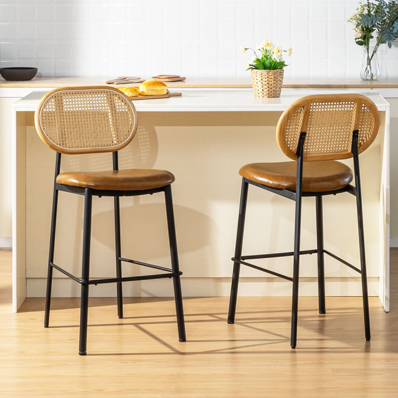 Tabouret de comptoir Adreina, Brun / similicuir
