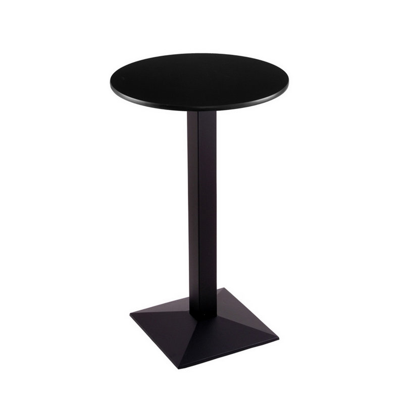 Table piédestal à hauteur de comptoir, Diamètre de 24 po, Noir, 36"