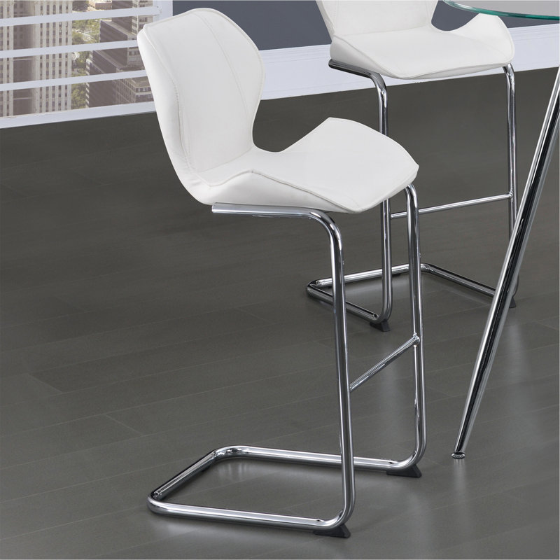 Ensemble de 4 tabourets de bar blancs Charlotte, Blanc