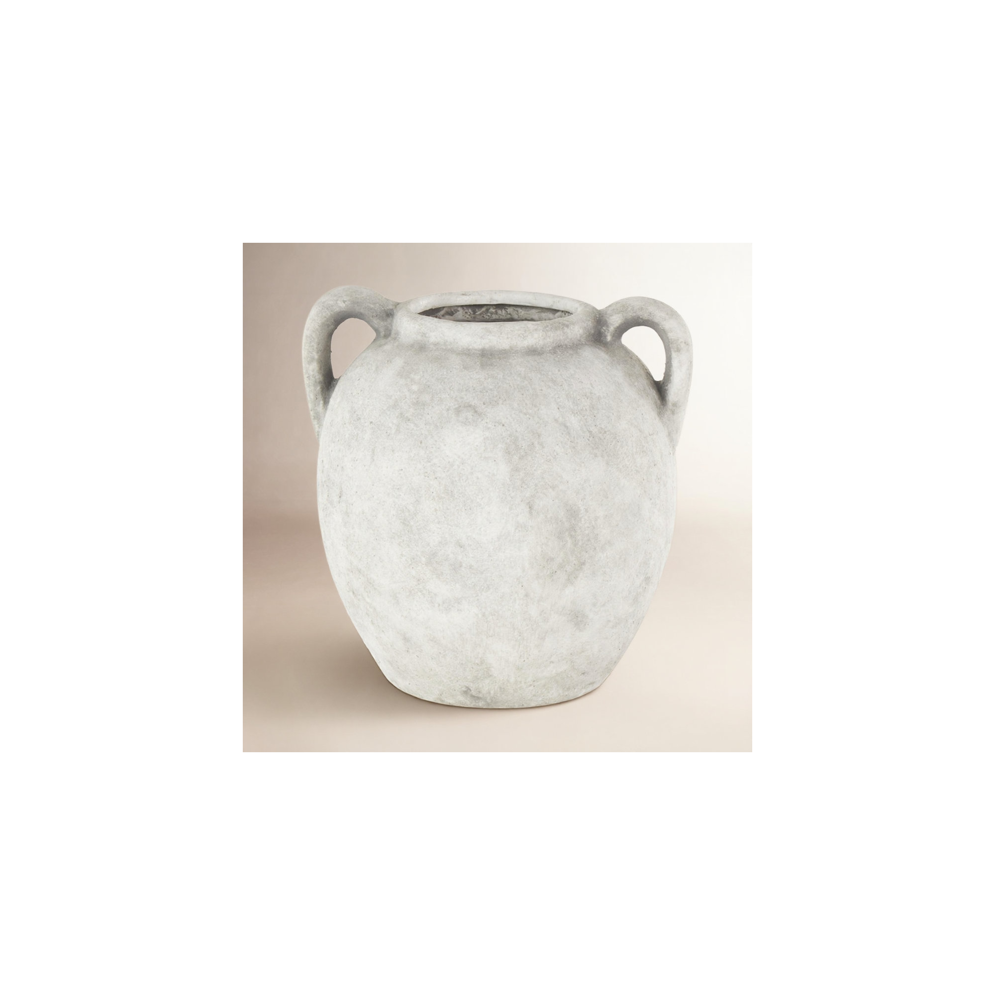 Birch Lane™ Badgley Ceramic Antique Style Textured Vase With Shadings And Handles, White
