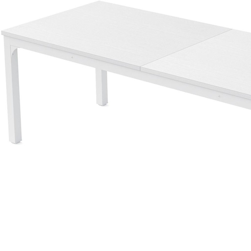 Table de salle à manger 46 po, Blanc, Bois massif