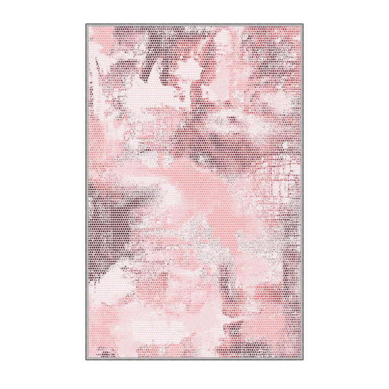 Stylish Woven Carpet, 5.6 x 7.5 Feet, 100% Polyester, 0.3 in Pile Height | Antibacterial, Non-Slip PVC Felt Dot Underside, Machine Washable | 3D Digital Printing, Durable & Easy to Maintain - Perfect for Any Room