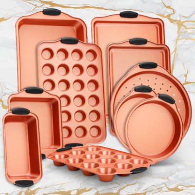 NutriChef 10 Piece Non-Stick Carbon Steel Bakeware Set