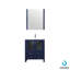 Ensemble de meuble-lavabo simple l 30 po x P 18,25 po, plateau en céramique blanche, miroir 28 po et ensemble de robinets en chrome Volez-51244964