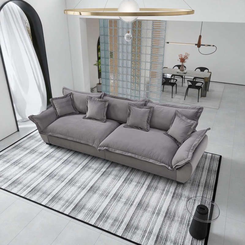 Canapé 125,98 "avec conception de voilier avec rangement et dossier amovible, Gris