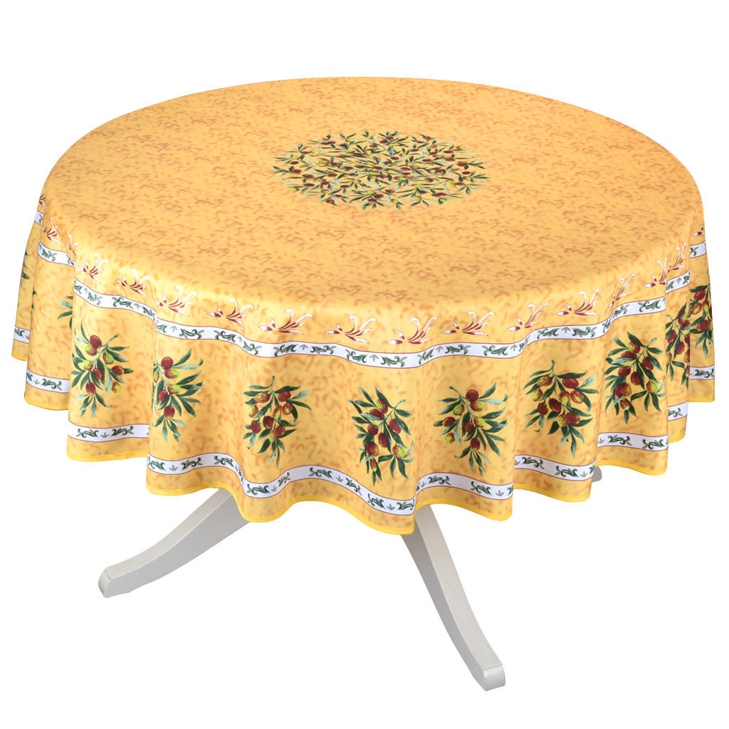 August Grove® Provence Olivier Yellow French Provencal Polyester Tablecloth - 70" Round & Reviews | Wayfair