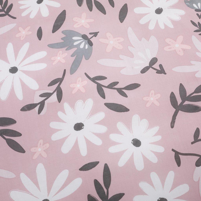 Floral Pattern Polycotton Duvet Cover Set with Matching Pillowcases for Modern Bedroom Decor, Double