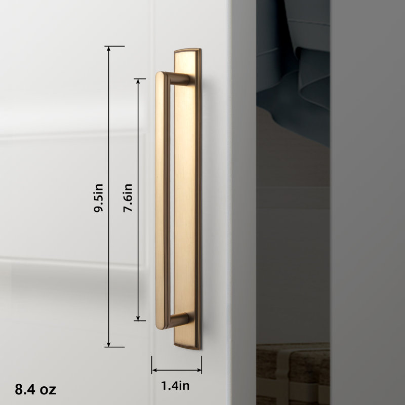 Centre to Centre Sturdy Bar Pull With Backboard Multipack, 7 9/16", Champagne Bronze