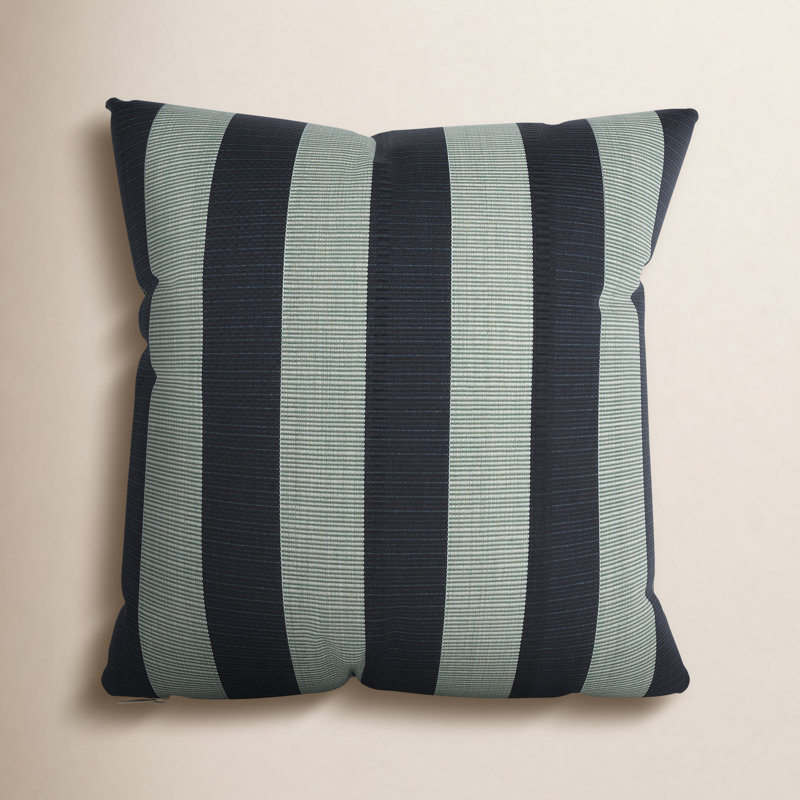 Lani Sunbrella® Indoor/Outdoor Throw Pillow, Sunbrella Expressive Mist Striped, Square 20"