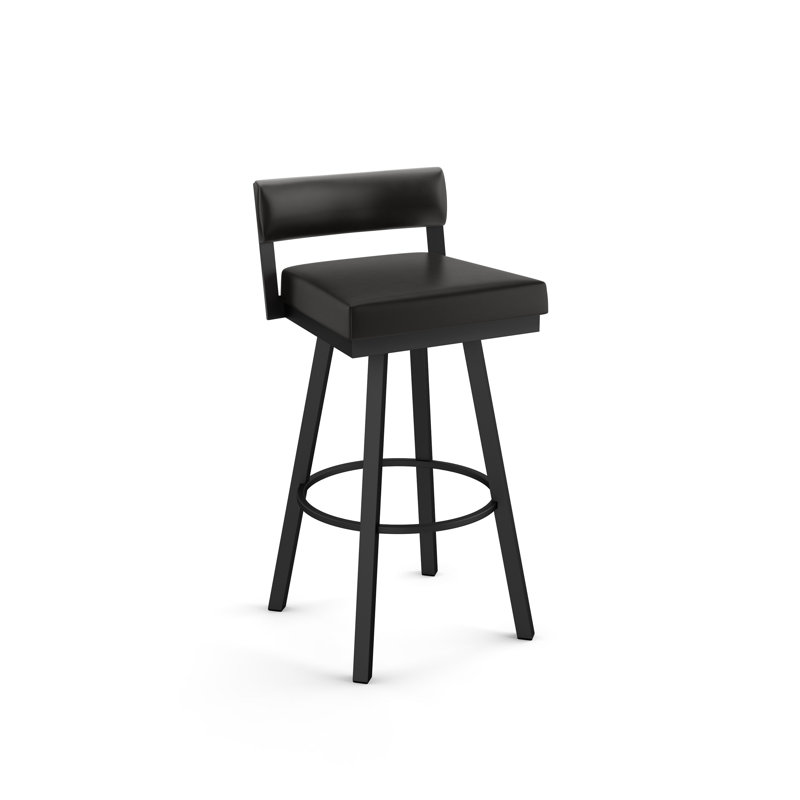 Lowndesboro Swivel Counter & Bar Stool, Black, Counter Stool (26.75" Seat Height), Black