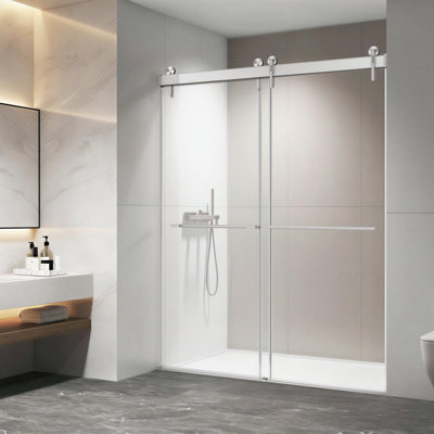Porte de douche coulissante double sans cadre Elian 57"-60"*78" pouces