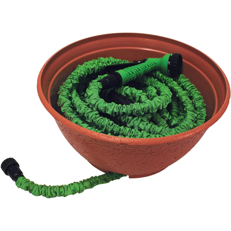Cache-tuyau extensible - Pot de rangement pour tuyau extensible - Terre cuite rustique