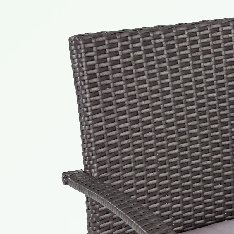 Wicker Armchair set of 2 with soft seat cushion