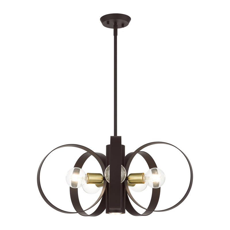 Modesto Bronze and Brass 24-Inch 6-Light Chandelier