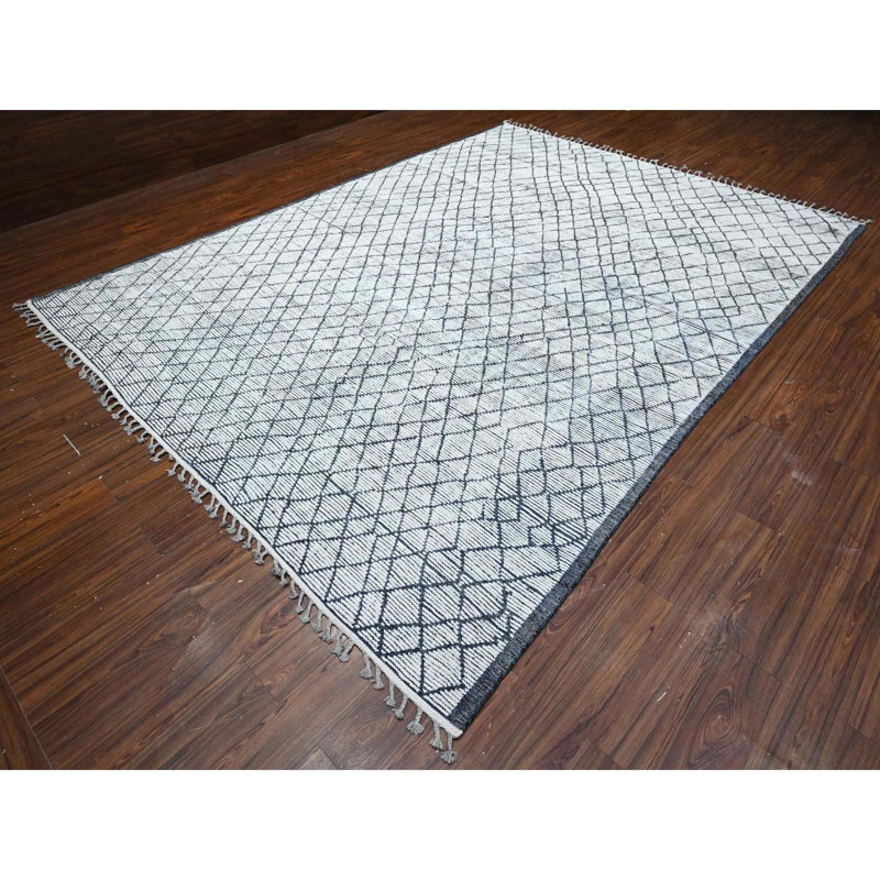 Tapis marocain tissé à la main ivoire 9 pi 1 po x 12 pi 4 po 1798A9E35BA4472BBE798611A9043AAC
