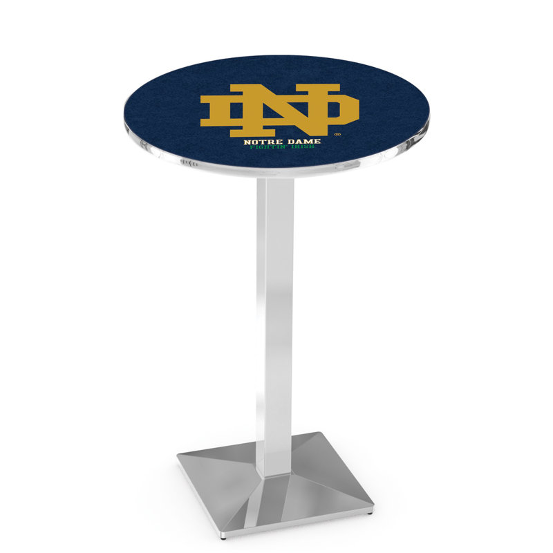 Round Metal Base Dining Table, Chrome, Notre Dame - Leprechaun