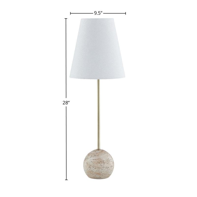 Lampe de table 28 "avec abat-jour en tissu Phillisha, doré (ensemble de 2)