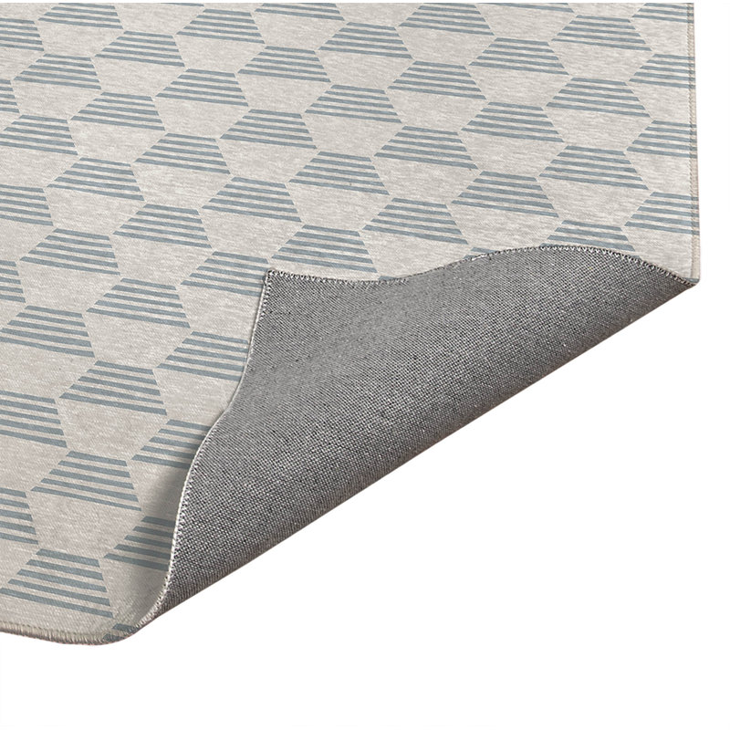 Tapis de cuisine anti-dérapant léger Hexaline, Rectangulaire 3 pi x 5 pi, Bleu ardoise