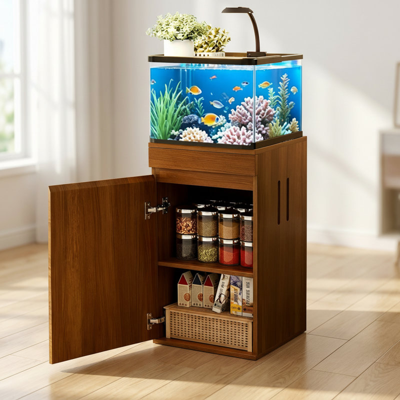 Support d'aquarium 10-15 gallons avec armoire de rangement, support d'aquarium avec prises de courant, capacité de 330 lb (support seulement)