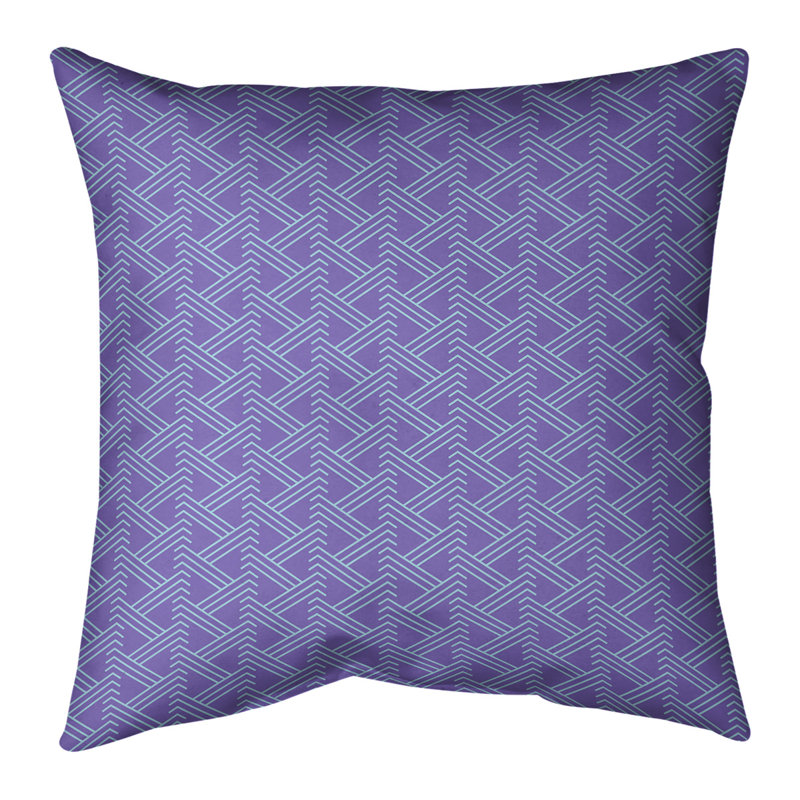 Coussin décoratif à motif zig zag classique, Bourre en polyester, H 18 po x l 18 po, Mauve, bleu sarcelle