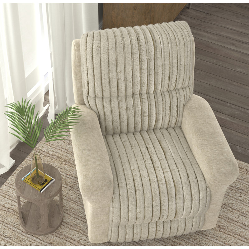 Doryan Swivel Glider Recliner, Cream, Power