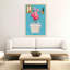 Flamingo Bubble Bath Fun Colorful Playful Surreal Bird Flamingo Giraffe Plant Tropical Wall Art Print by WallChart Art Studio - Print-135132080