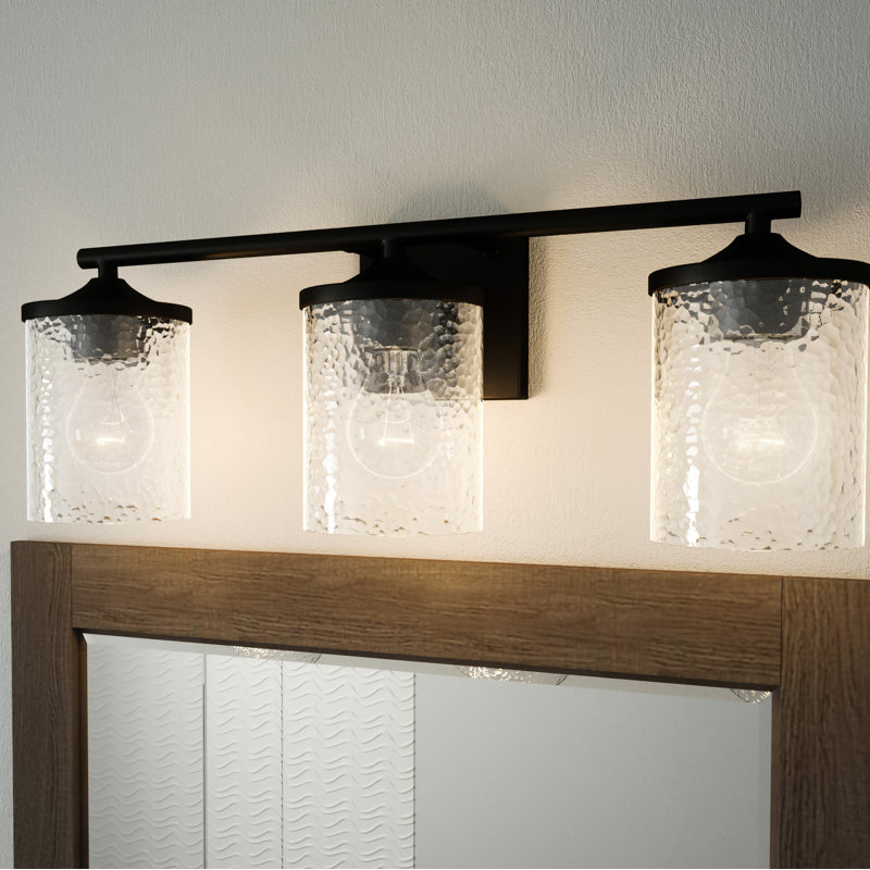 Éclairage de salle de bain 3 lumières à intensité variable Eudy, Noir mat