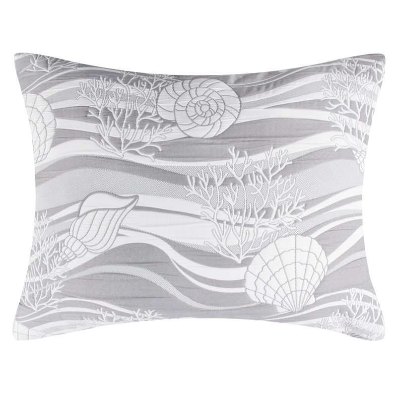 Greenland Home Fasions Dover Harbor Gray King Sham, 20x36, King