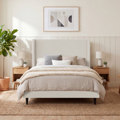 Ana Upholstered Wingback Platform Bed