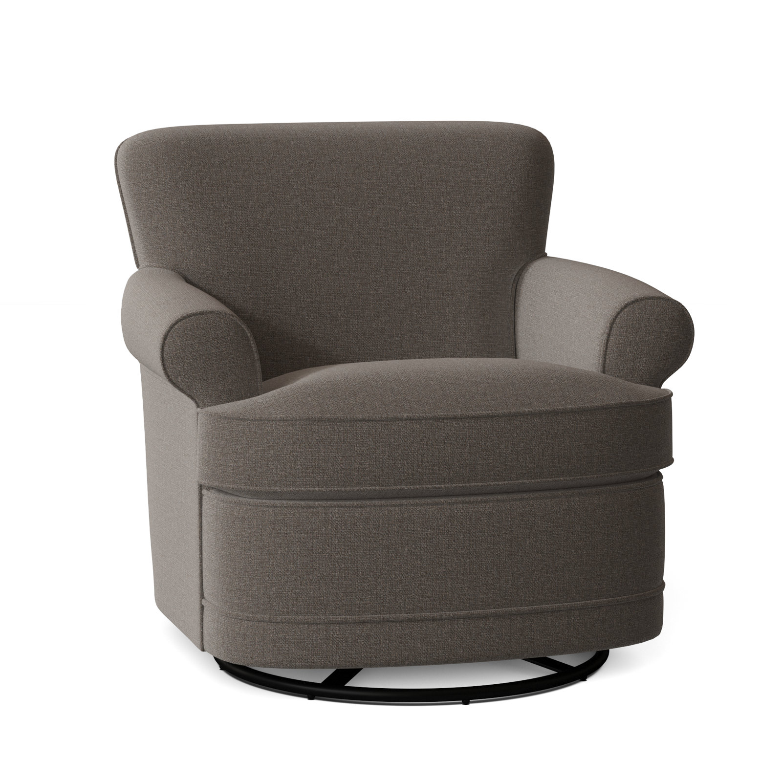 Maxton Upholstered Swivel Armchair, Gray Sugar Performance; 0863-84