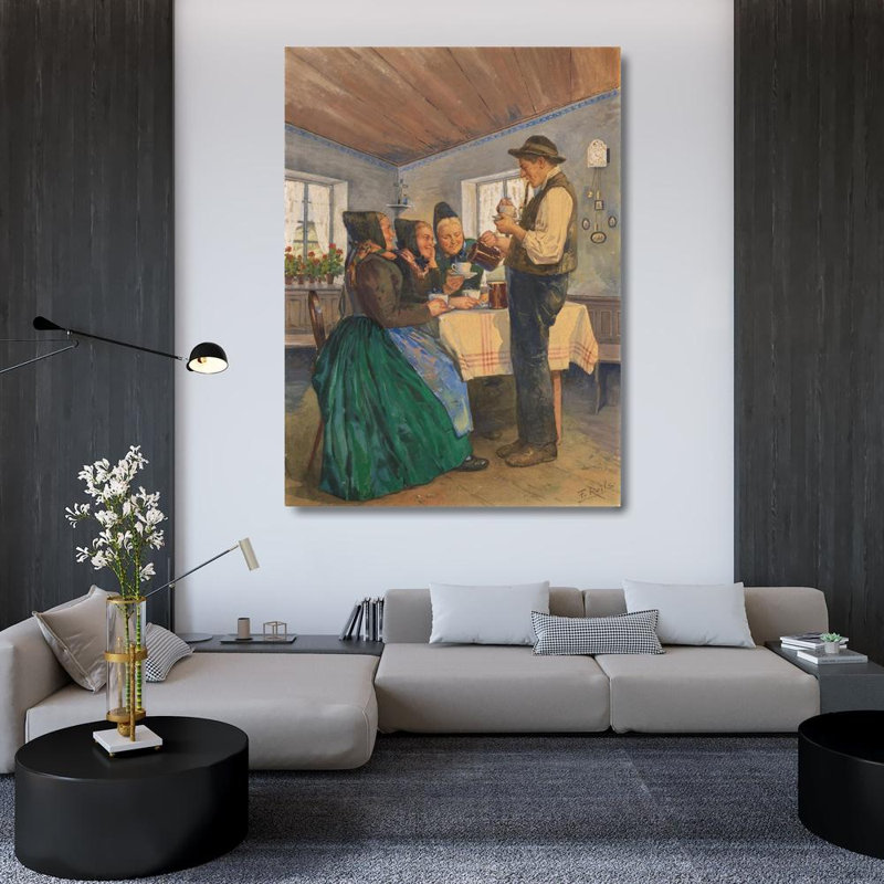 «Black Forest Coffee Party» par Fritz Reiss - Art mural sur toile tendue avec châssis, H 18 po x l 14 po