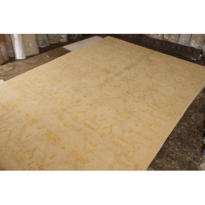 One-of-a-Kind Runner 12' X 24' 1920s Runner Wool Area Rug in Gold/Brown